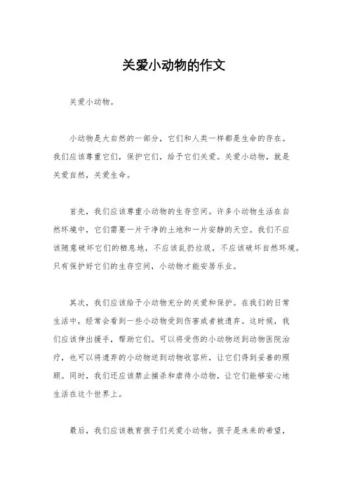 关爱小动物的作文