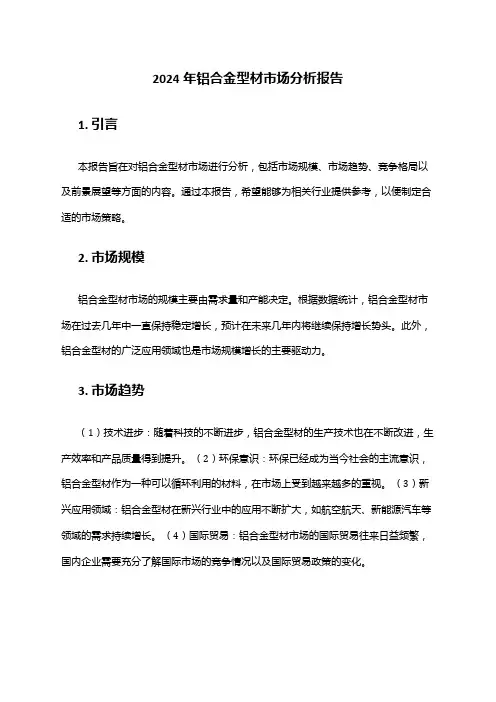 2024年铝合金型材市场分析报告