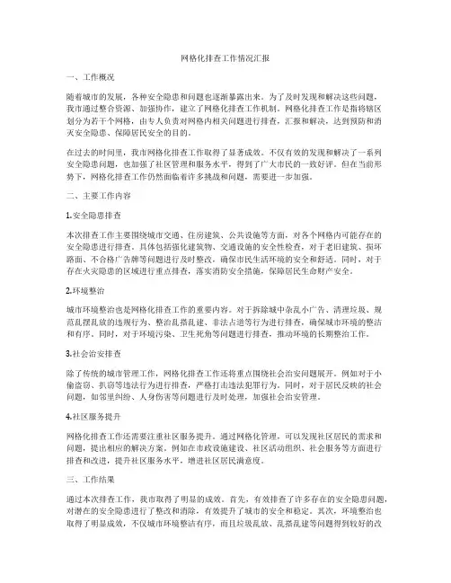 网格化排查工作情况汇报