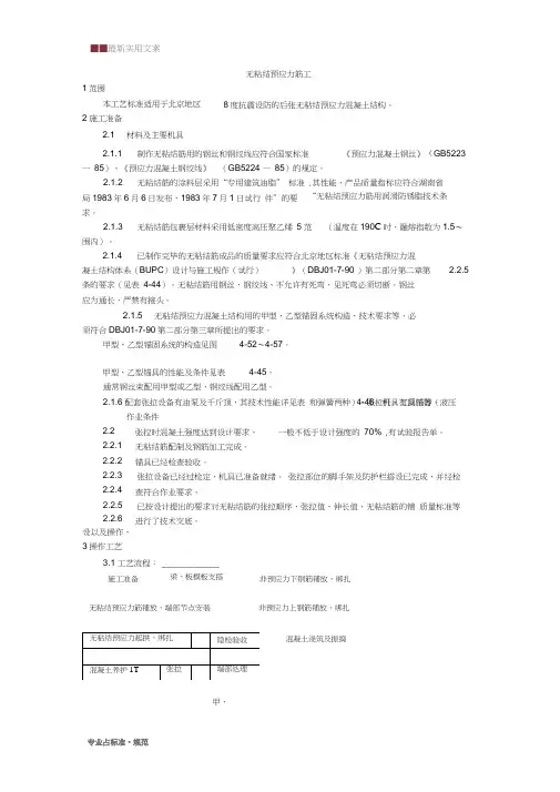 【装饰装修】无粘结预应力筋工工艺
