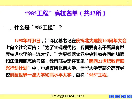 985高校+学科专业及排名+学位服