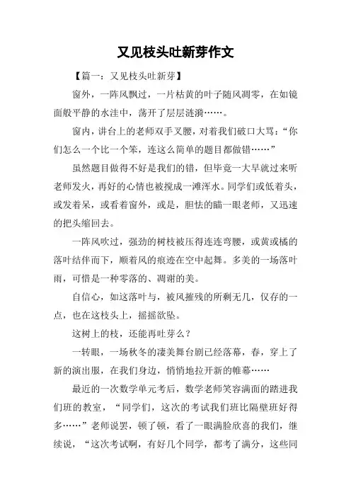 又见枝头吐新芽作文