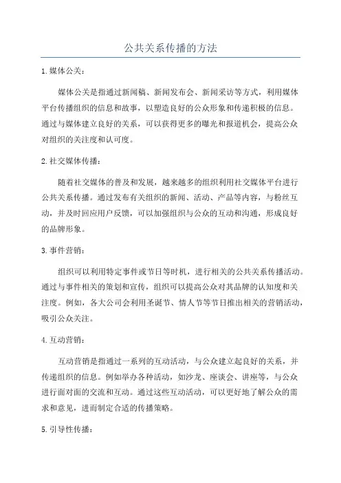 公共关系传播的方法
