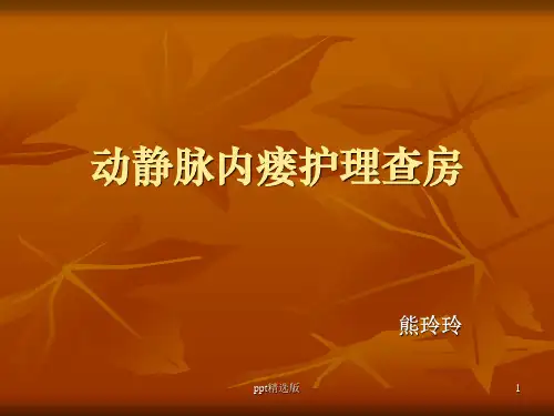 动静脉内瘘的护理08927ppt课件