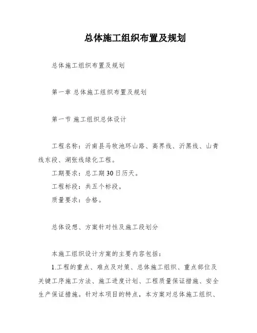 总体施工组织布置及规划