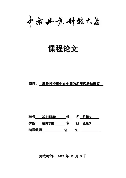 【论文范文】投资银行论文