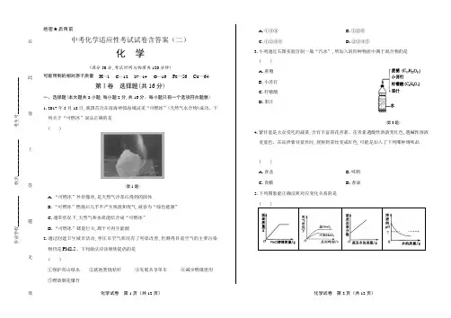 中考化学适应性考试试卷含答案(二)
