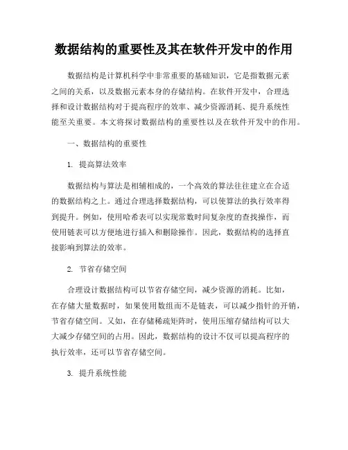 数据结构的重要性及其在软件开发中的作用
