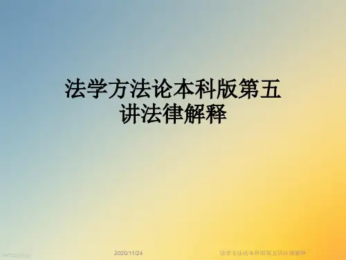 法学方法论本科版第五讲法律解释