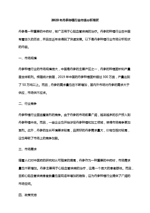 2023年丹参种植行业市场分析现状