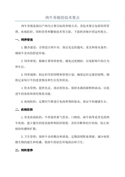 肉牛养殖的技术要点