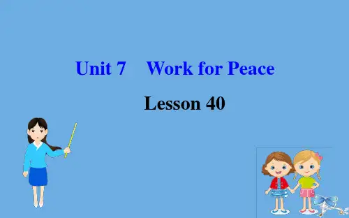 2020版九年级英语全册Unit7WorkforPeaceLesson40TheUN—PowerofWords课件(新版)冀教版