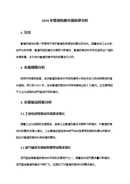 2024年管道防腐市场前景分析