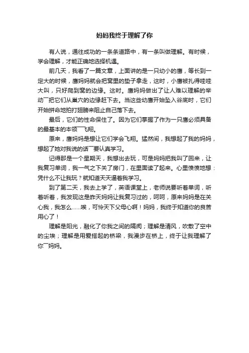 妈妈我终于理解了你