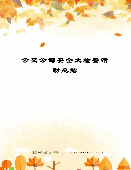 公交公司安全大检查活动总结