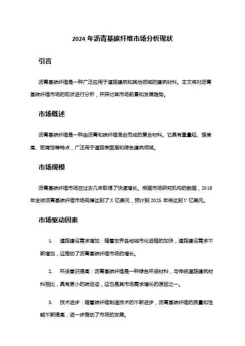 2024年沥青基碳纤维市场分析现状