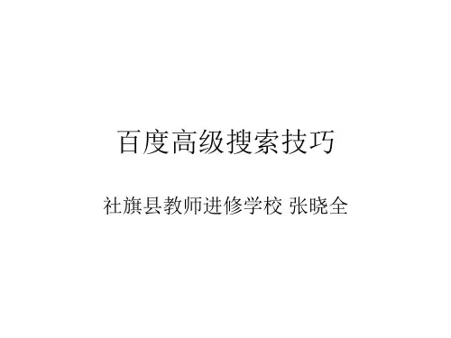 PPT教程：百度搜索高级技巧.详解