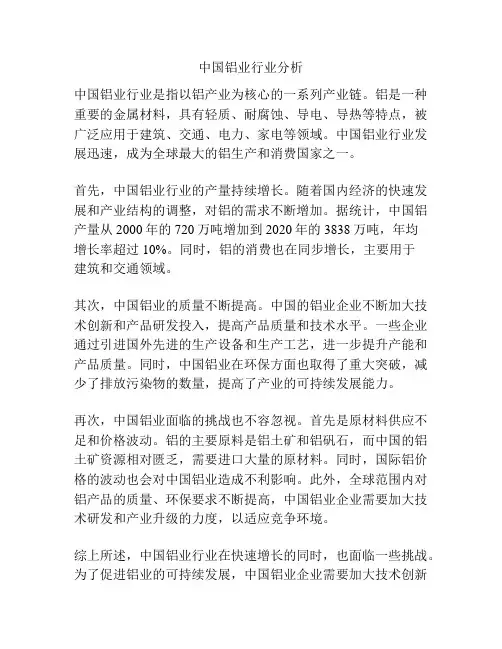 中国铝业行业分析