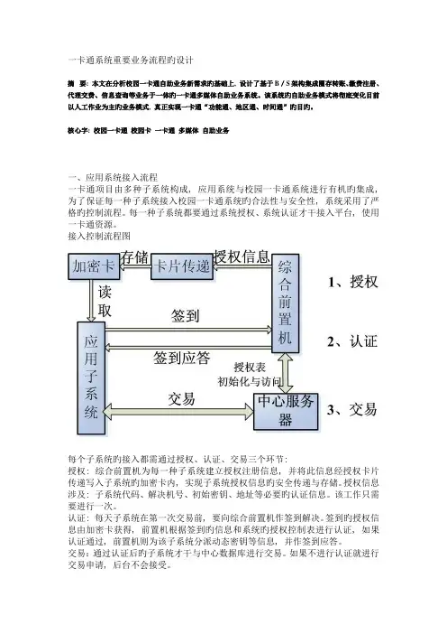 一卡通系统主要业务流程设计
