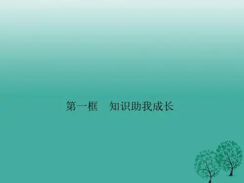 八年级政治下册第三单元第六课 第一框 知识助我成长课件新人教版