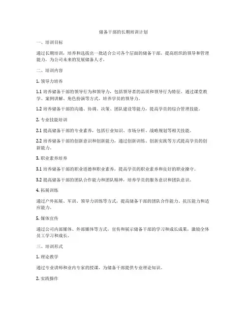 储备干部的长期培训计划