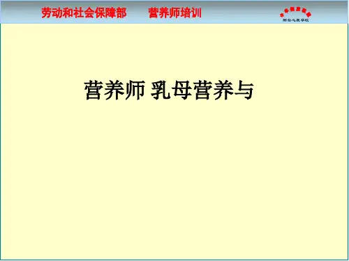 营养师 乳母营养与ppt课件