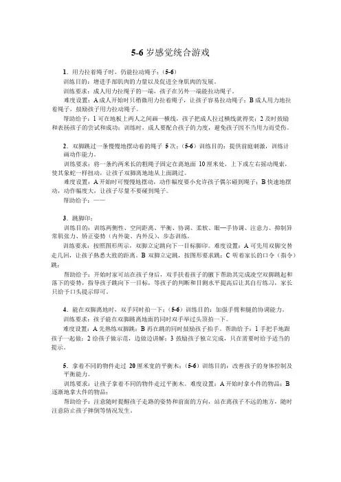 5-6岁感统游戏