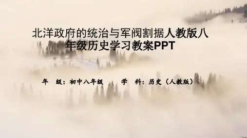 北洋政府的统治与军阀割据人教版八年级历史学习教案PPT