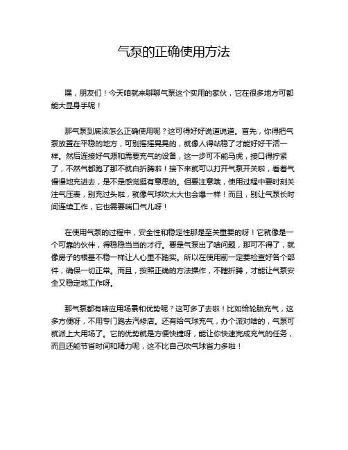 气泵的正确使用方法