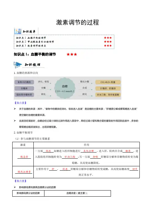 激素调节的过程(讲义)