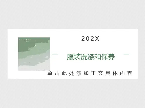 服装洗涤和保养