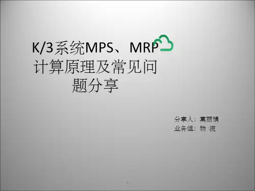 K3计划管理MPS、MRP计算原理及常见问题分享