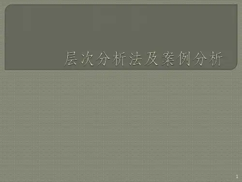 层次分析法及案例分析