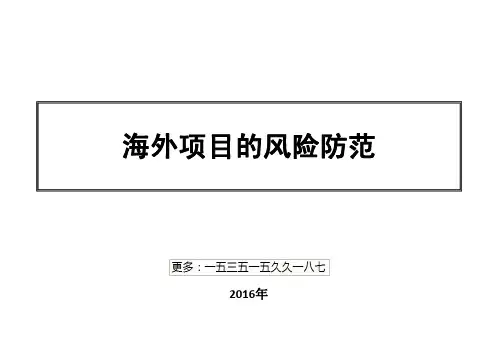 海外项目的风险防控