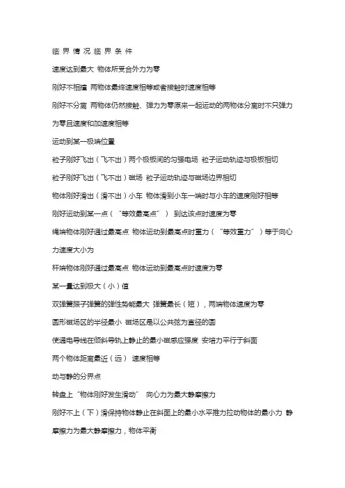 磁场的临界问题
