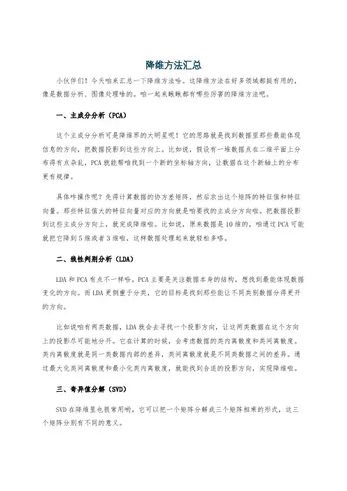 降维方法汇总