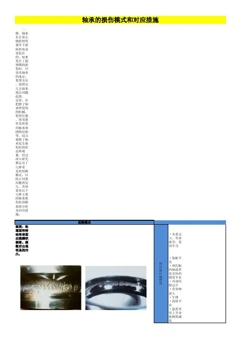轴承的损伤模式和对应措施
