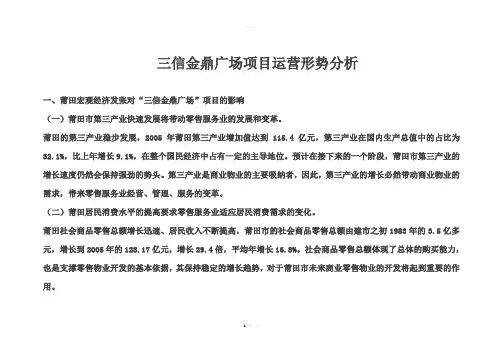 福建莆田三信金鼎广场项目运营调研报告