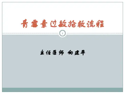 青霉素过敏抢救流程精品PPT课件