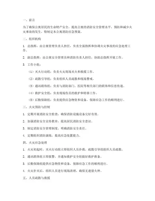 公寓消防应急预案