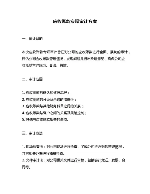 应收账款专项审计方案