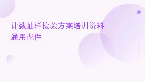计数抽样检验方案培训资料通用课件