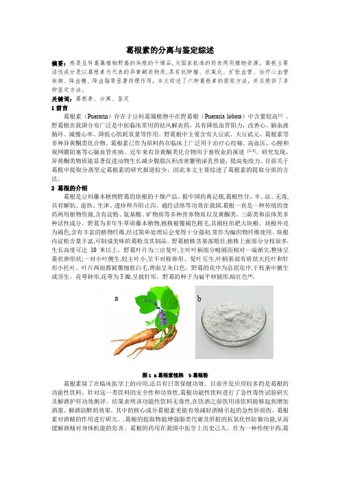 葛根素的提取简述