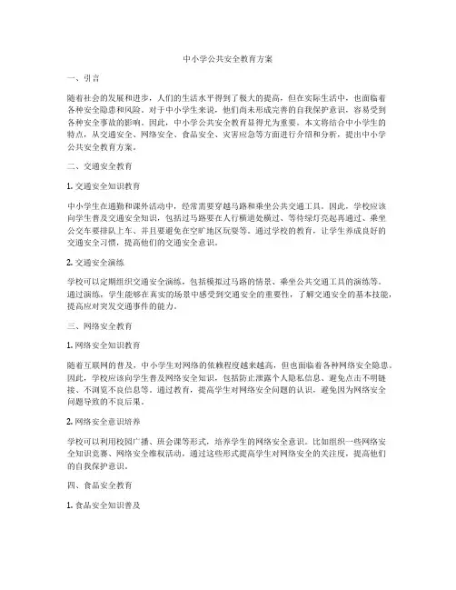 中小学公共安全教育方案