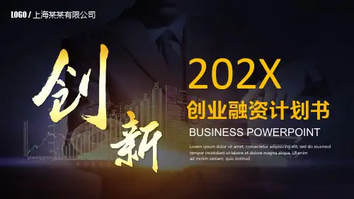 2018创业融资计划书PPT模板