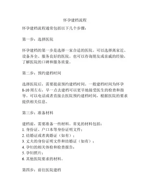 怀孕建档流程