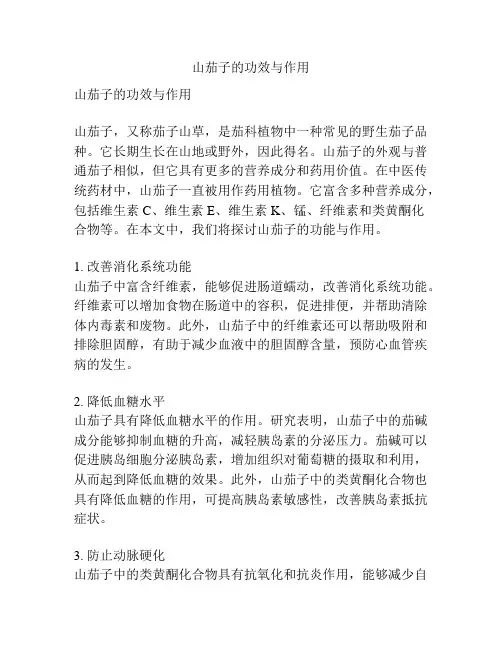 山茄子的功效与作用