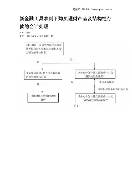 新金融工具准则下购买理财产品及结构性存款的会计处理