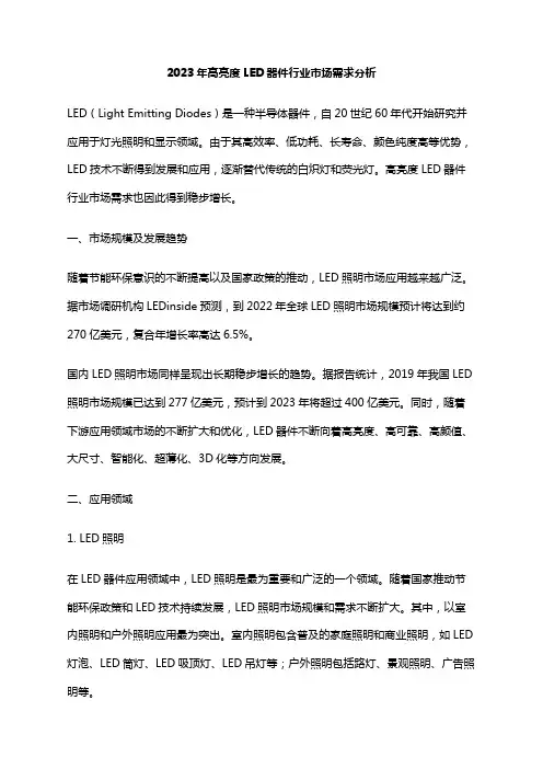 2023年高亮度LED器件行业市场需求分析