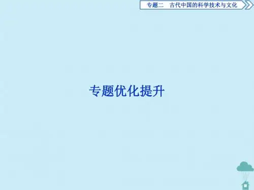 高中历史专题2古代中国的科学技术与文化4专题优化提升课件人民版必修3